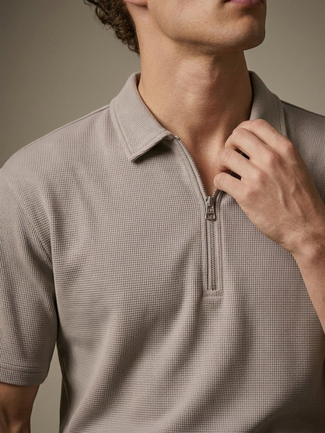glitchez Polo Collar Textured Relaxed Fit Tshirt thumbnail 11
