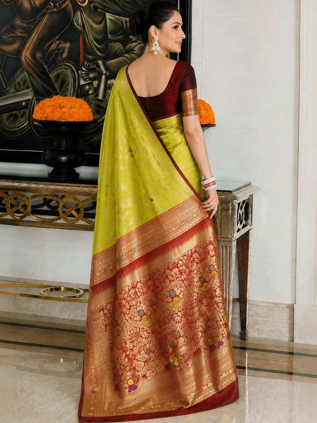 vastranagari Woven Design Zari Art Silk Designer Banarasi Saree thumbnail 4