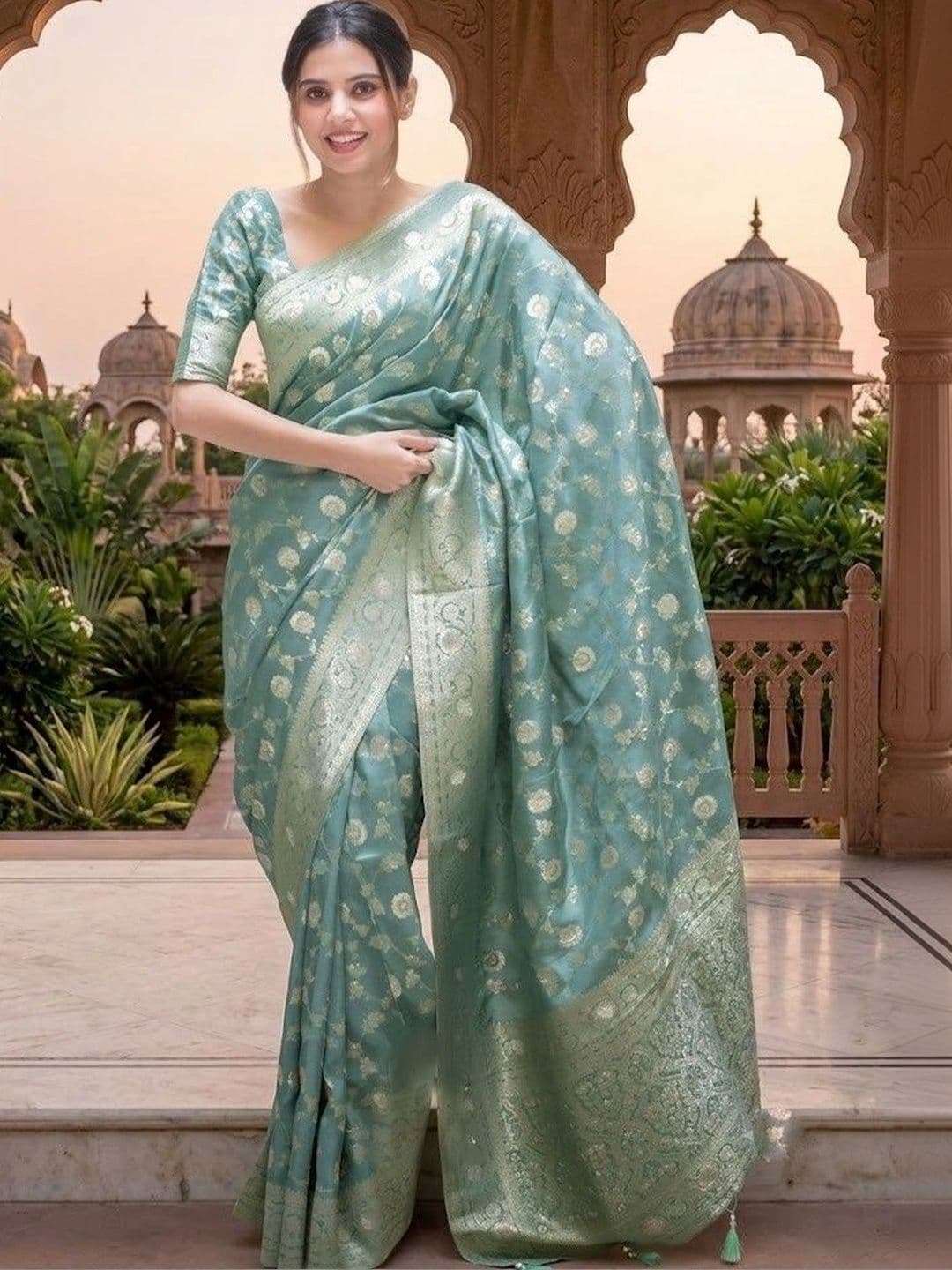 Okom Woven Design Zari Art Silk Banarasi Saree - view 1