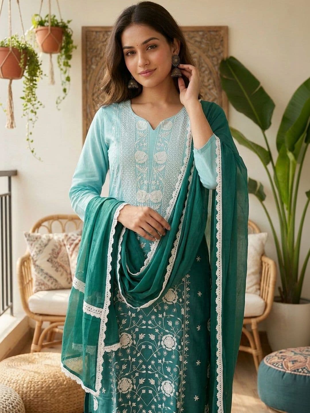 Anouk Women Ethnic Motifs Embroidered Regular Thread Work Pure - view 1