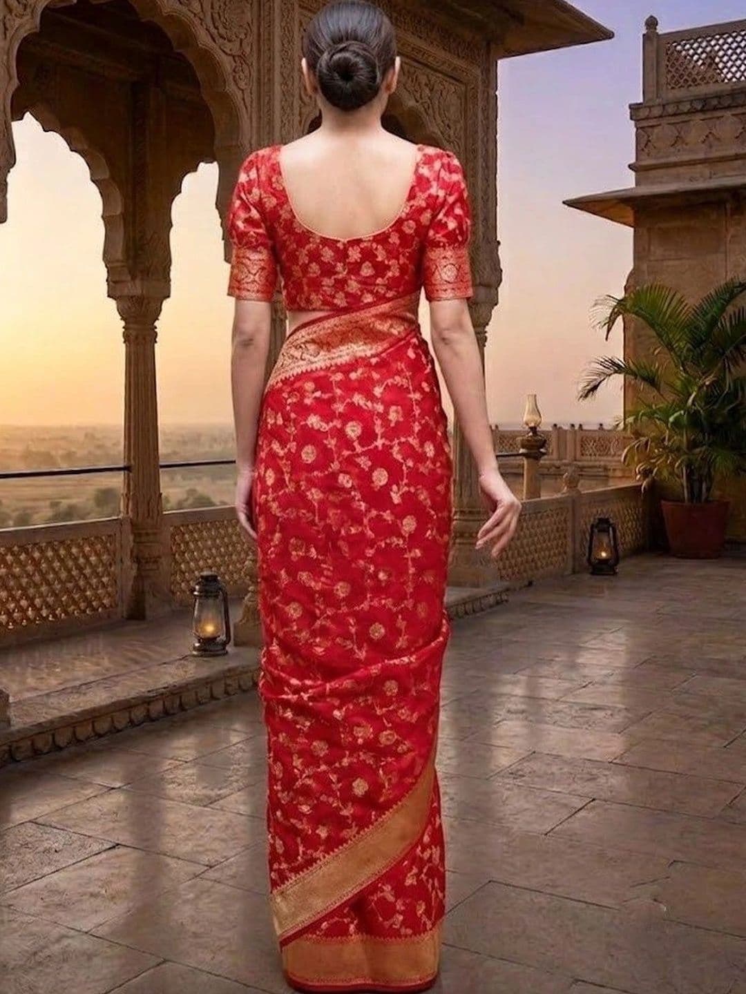 AwadhiCraft Woven Design Zari Art Silk Banarasi Saree thumbnail 3