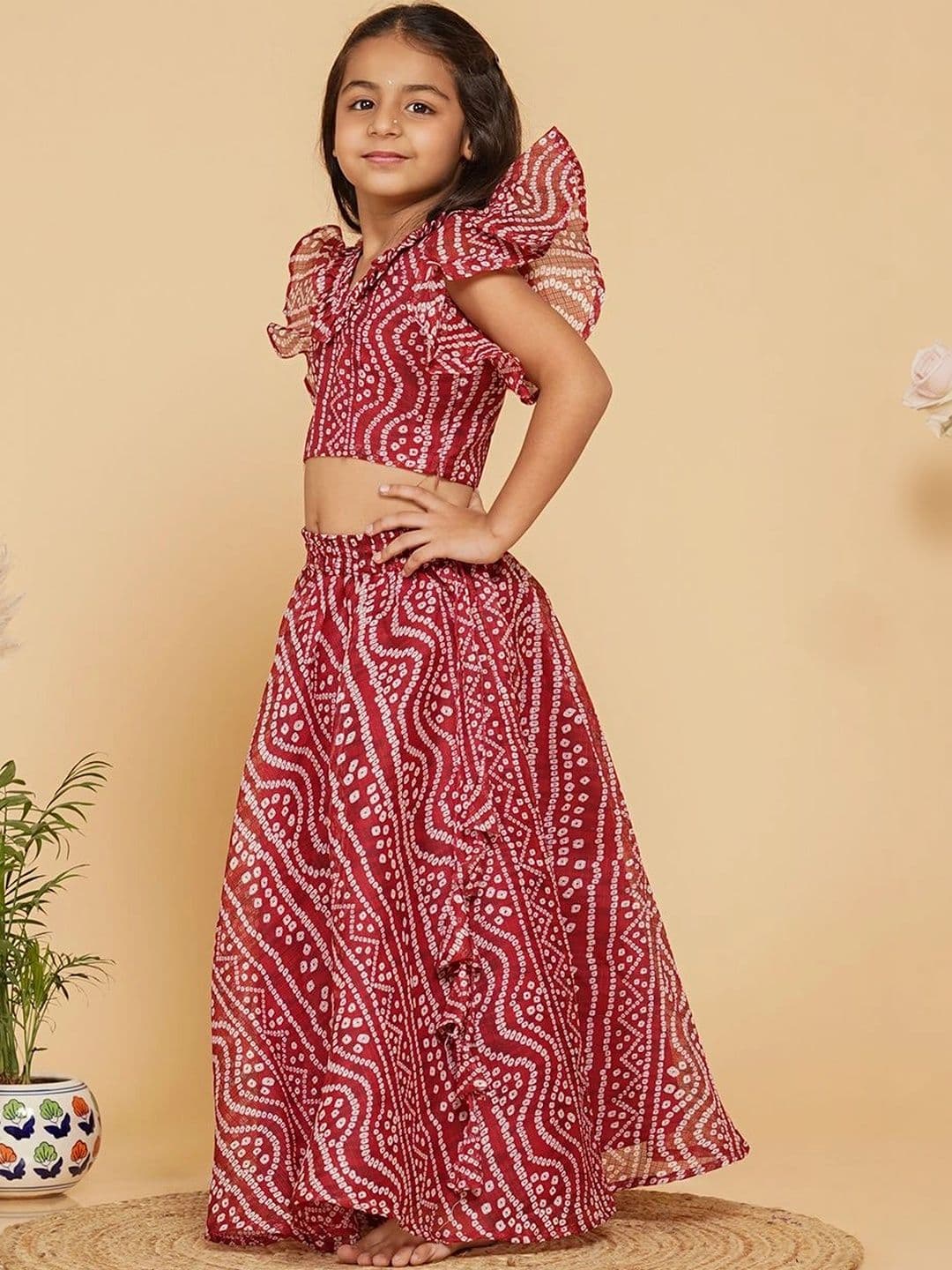 Laad Girls Printed Ready to Wear Lehenga & thumbnail 5