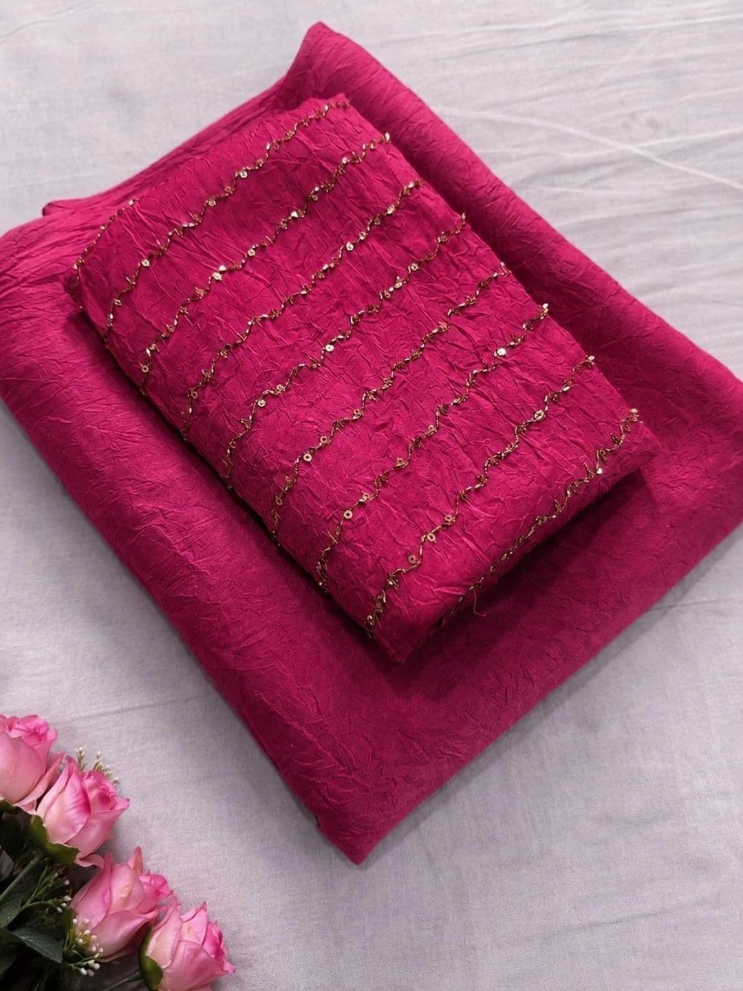 VRAGI Sequinned Saree thumbnail 3