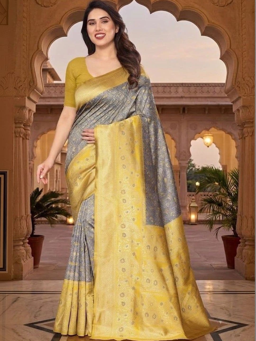 Narayan creations Woven Design Zari Art Silk Banarasi Saree - view 1