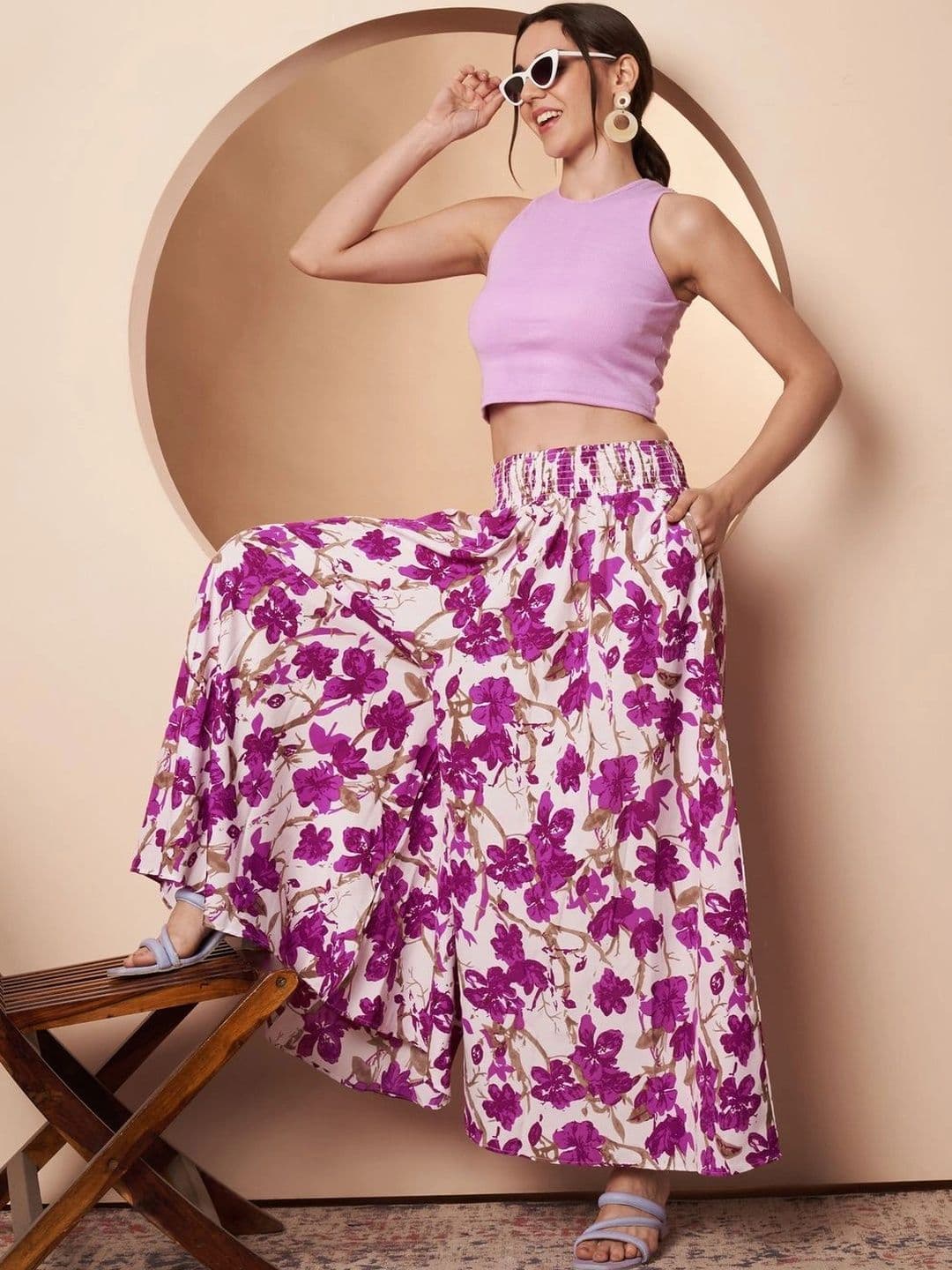 CORSICA Women Floral Printed Palazzos thumbnail 6