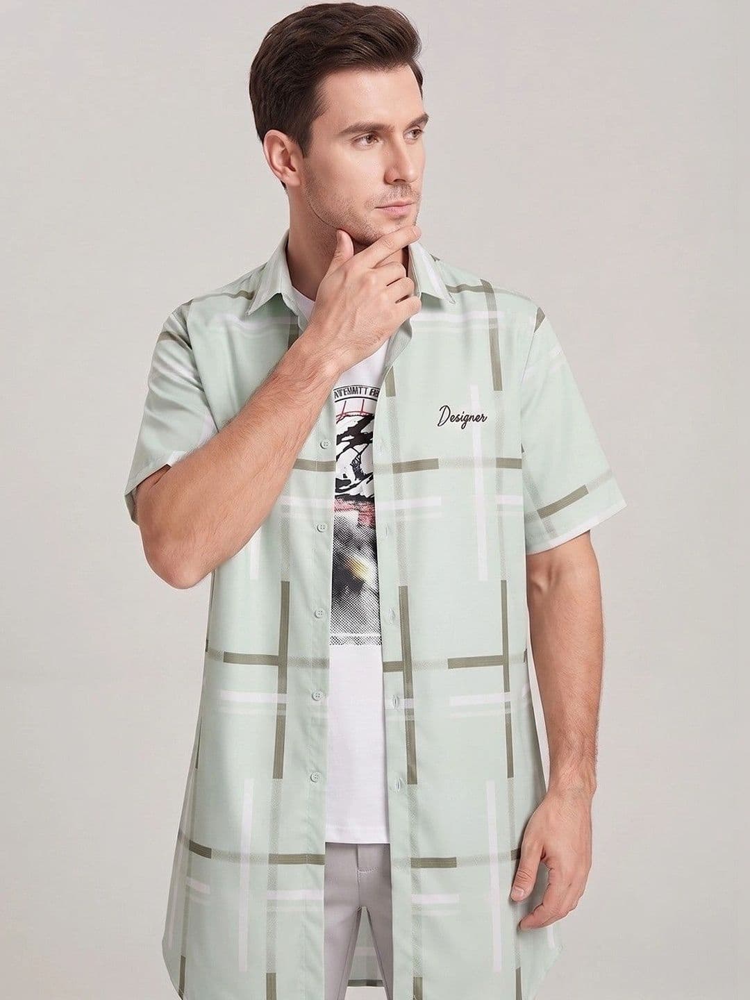 Suo Men Printed Casual Shirt - view 1