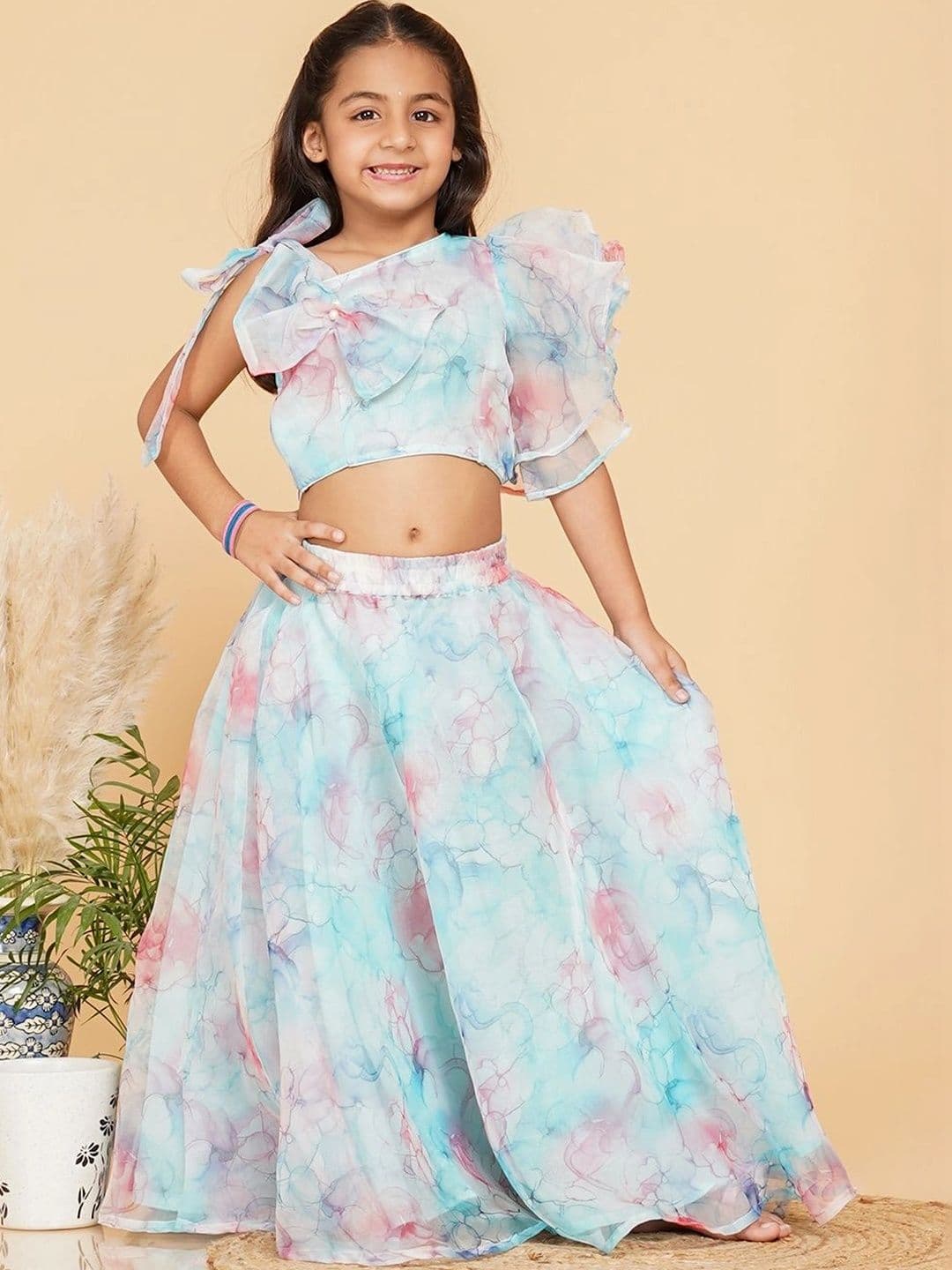Laad Girls Printed Ready to Wear Lehenga & thumbnail 4