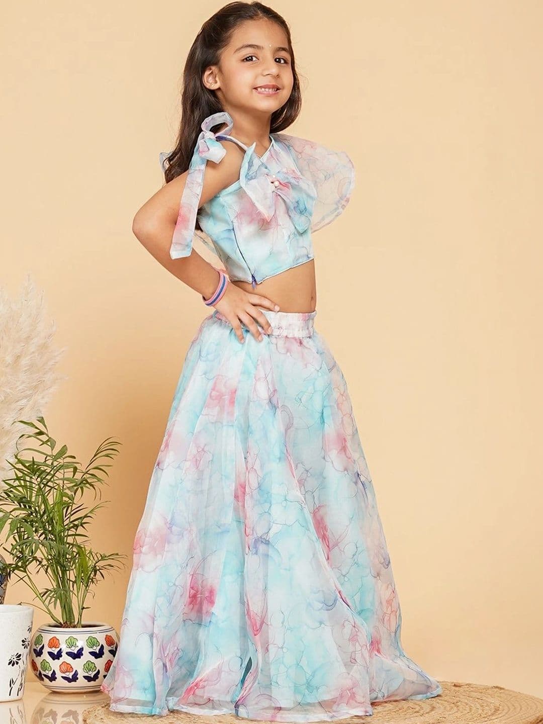 Laad Girls Printed Ready to Wear Lehenga & thumbnail 5