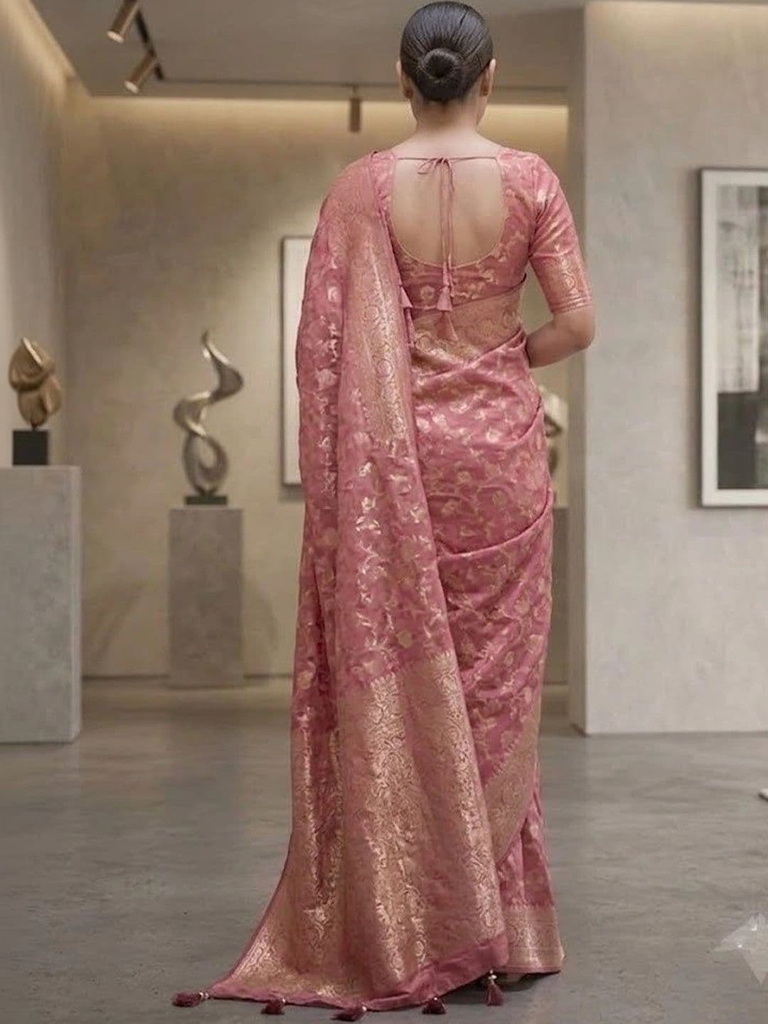 FINFOL Woven Design Zari Art Silk Banarasi Saree thumbnail 4