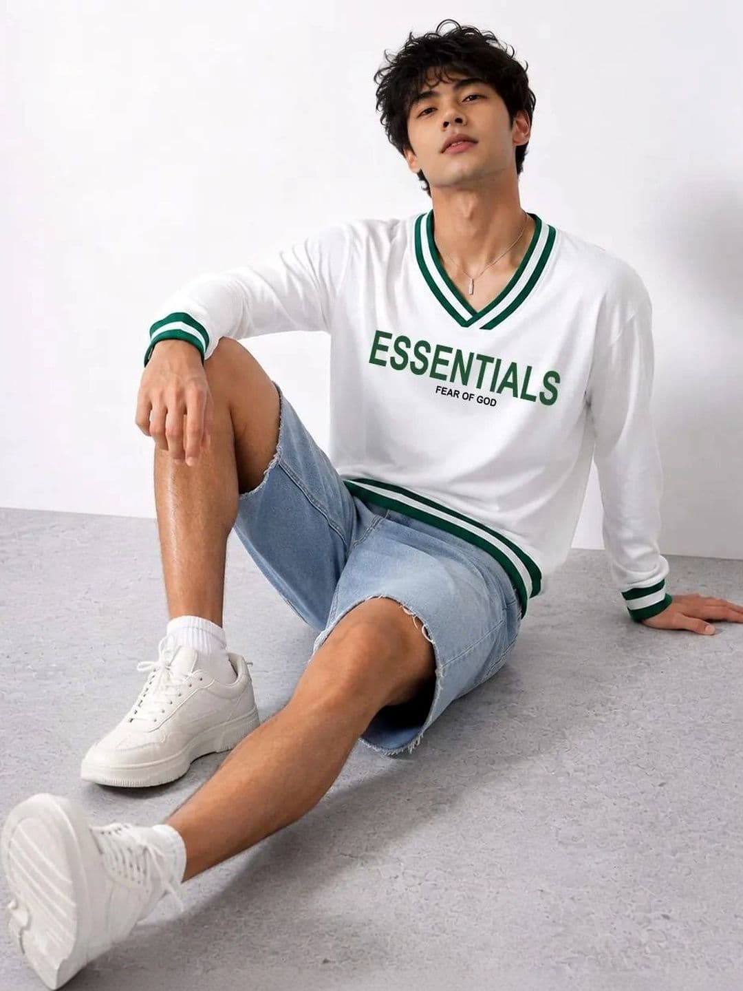 SZN Men Typography Printed V-Neck T-shirt thumbnail 2