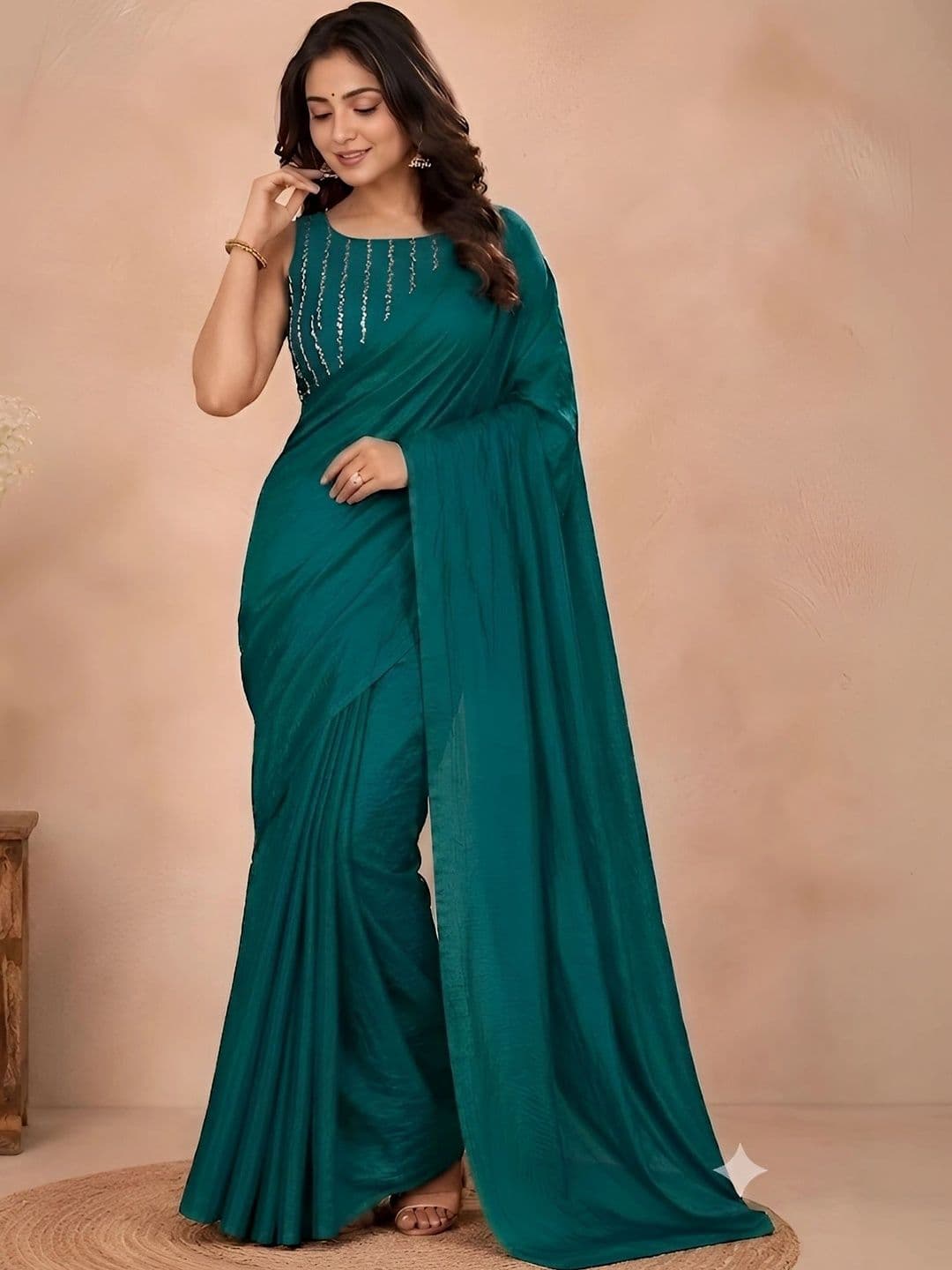 VRAGI Sequinned Saree thumbnail 5