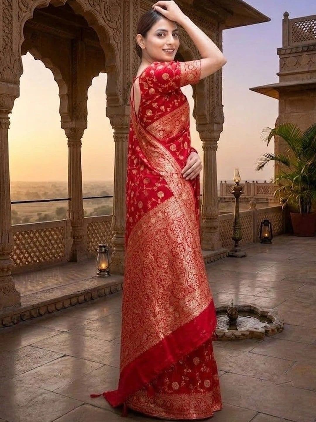 Eecoo Woven Design Zari Art Silk Banarasi Saree thumbnail 3