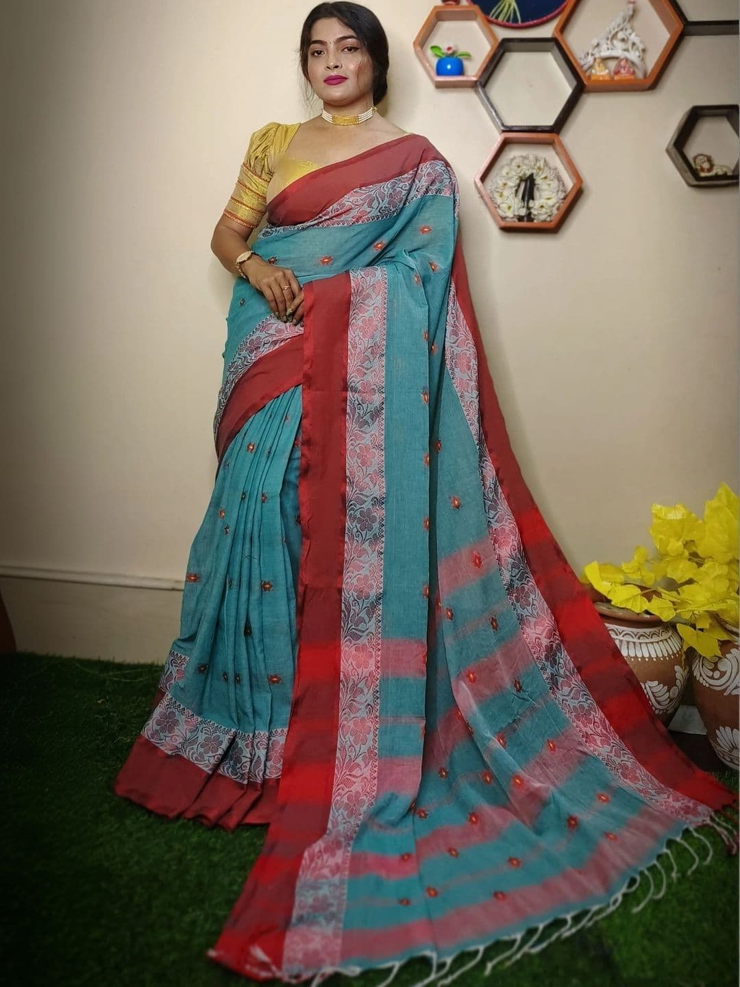MRITTIKA LOOMS Pure Cotton Saree - view 1