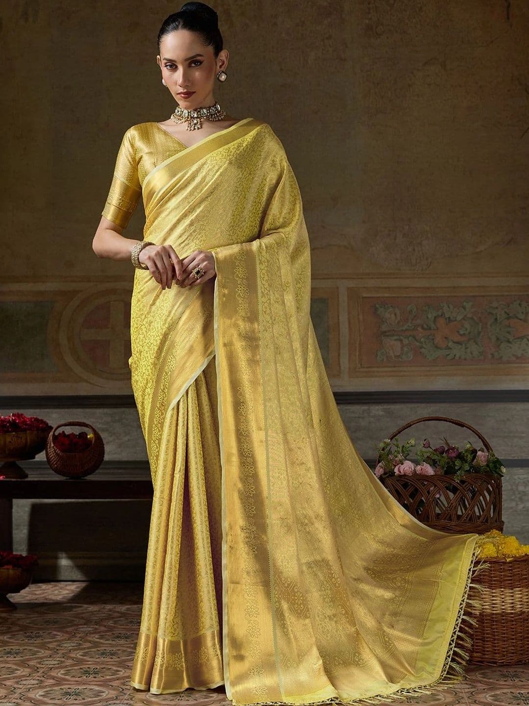 Sutriti Woven Design Zari Silk Blend Designer Banarasi Saree - view 1