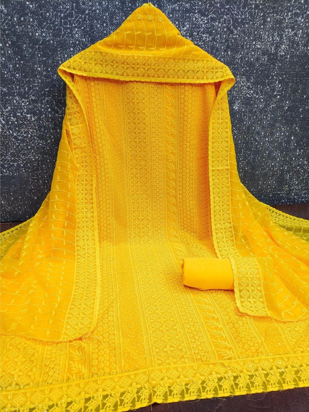 CLEMIRA Embroidered Unstitched Dress Material thumbnail 3