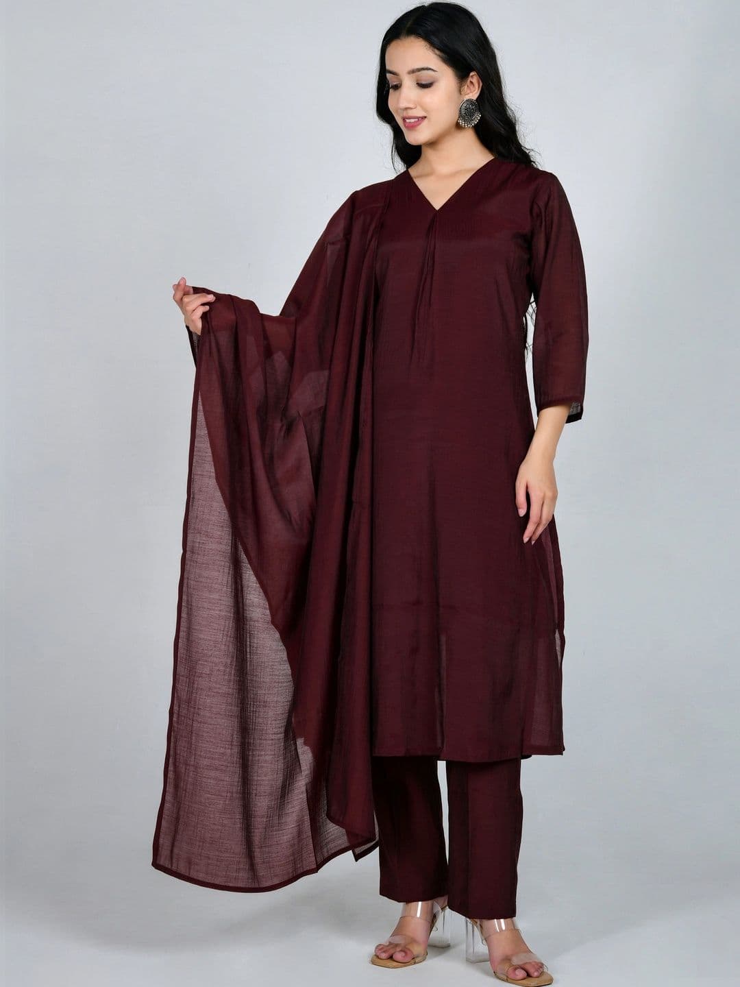YOJINI Women Regular Kurta with Trousers & With Dupatta - view 1