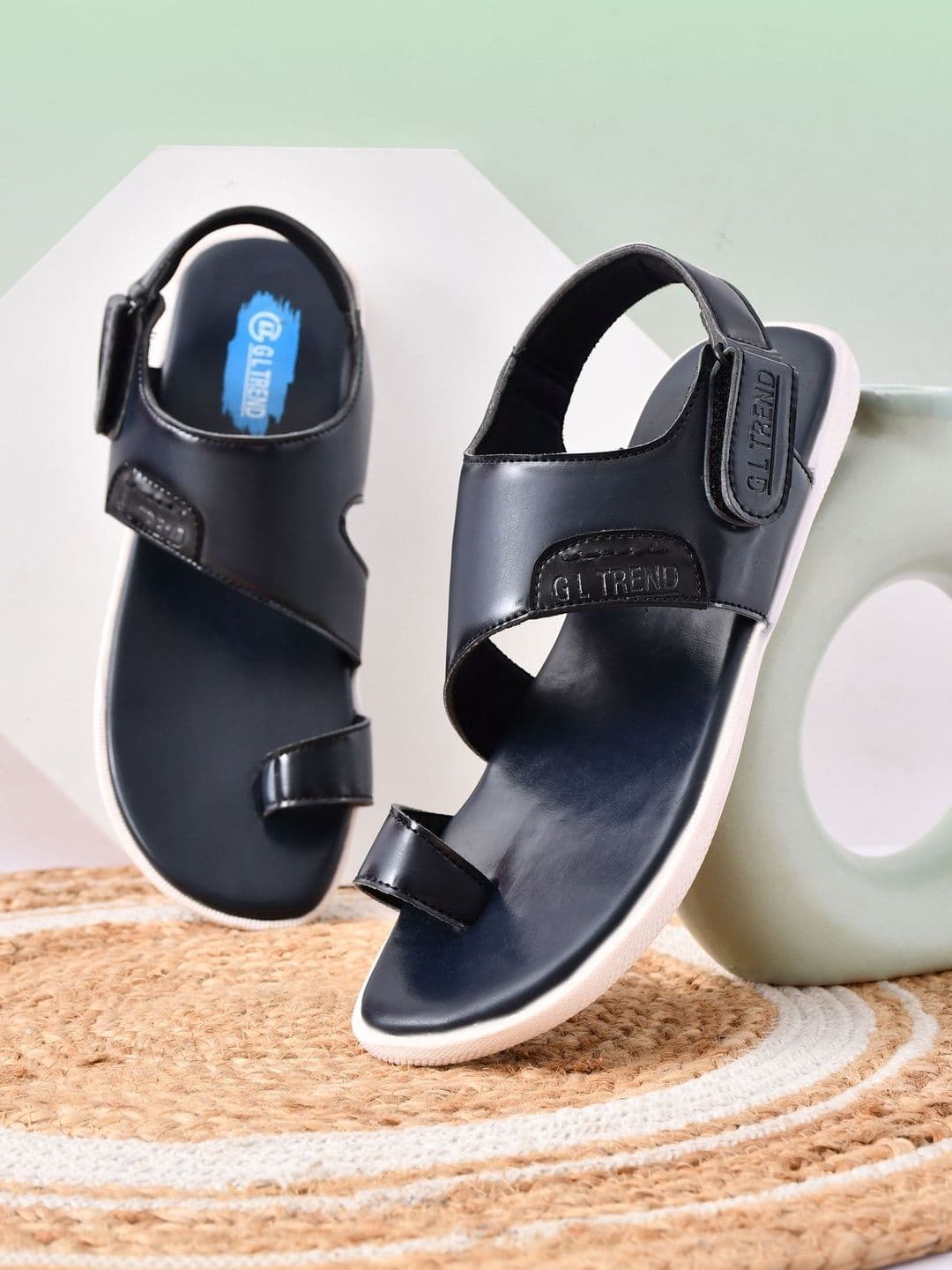 G L Trend Men's Blue Casual Comfort Open Toe Slip-On Sandals - view 1