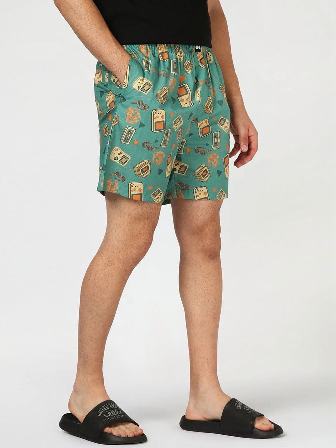 Bewakoof Men's Green All Over Printed Boxers thumbnail 11