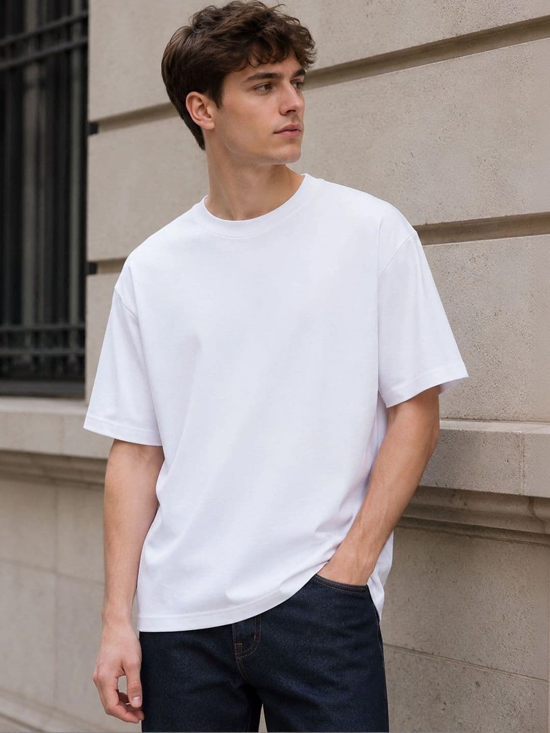HERE&NOW Men Solid T-shirt thumbnail 2