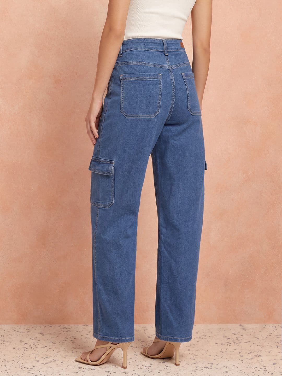 all about you Women Barrel Fit Cargo High-Rise Stretchable Jeans thumbnail 5