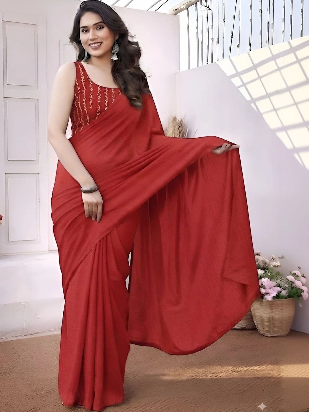 VRAGI Sequinned Saree - view 1