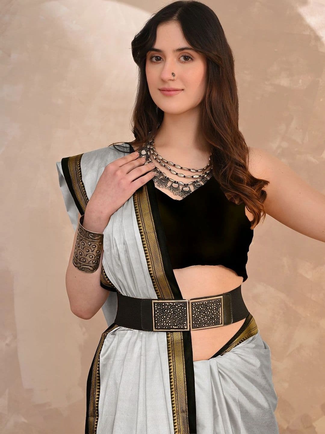 KALINI Striped Zari Designer Gadwal Saree thumbnail 6