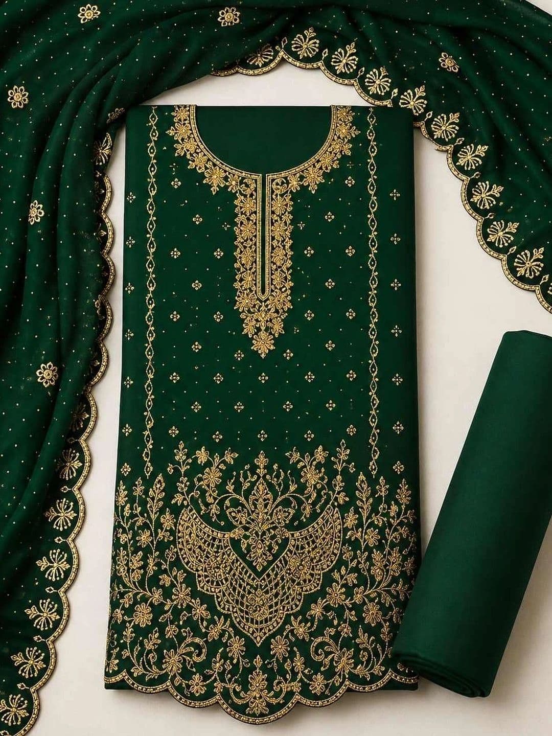 BHAIRAV TEX Embroidered Unstitched Dress Material thumbnail 3