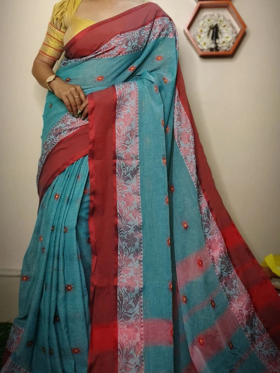 MRITTIKA LOOMS Pure Cotton Saree thumbnail 4