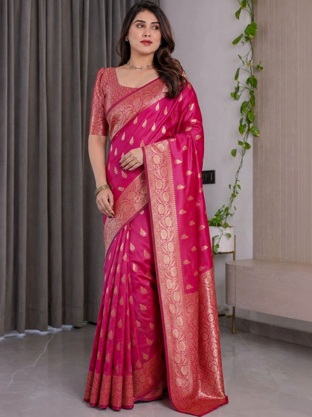 IKSHARA Zari Art Silk Banarasi Saree - view 1