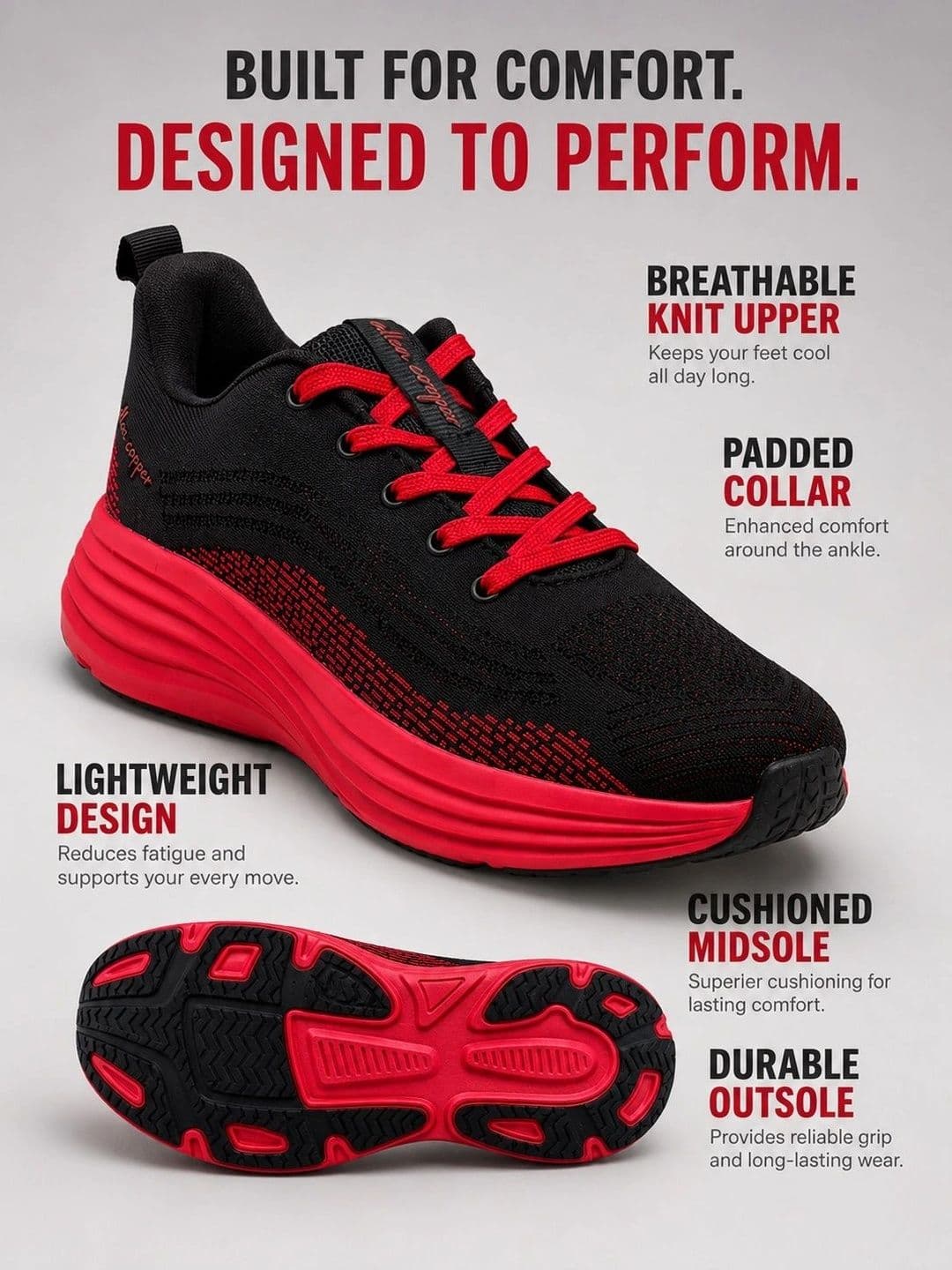 Allen Cooper Men Mesh Running Non-Marking Shoes thumbnail 4