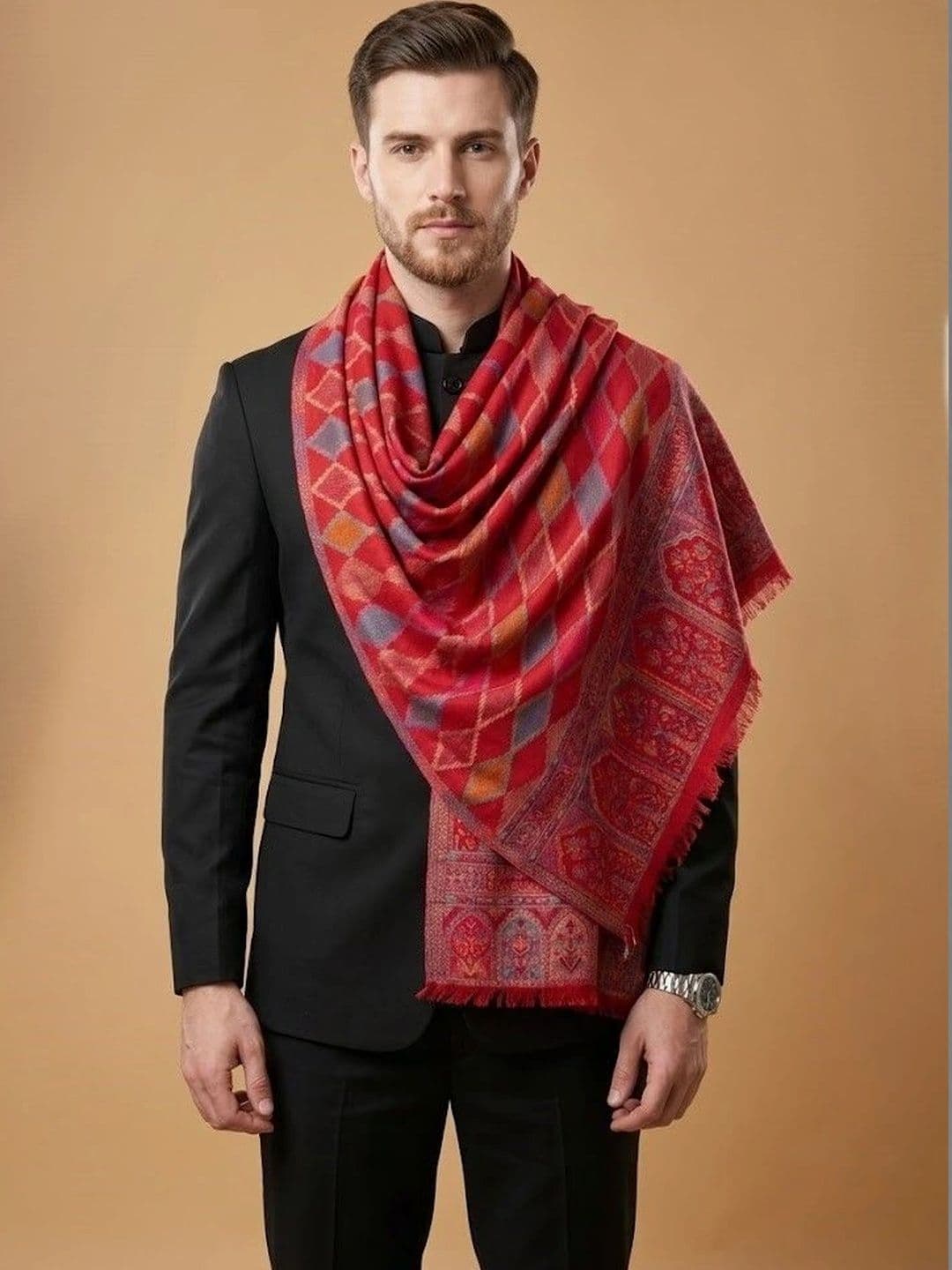 MUFFLY Men Woven Design Stole thumbnail 6