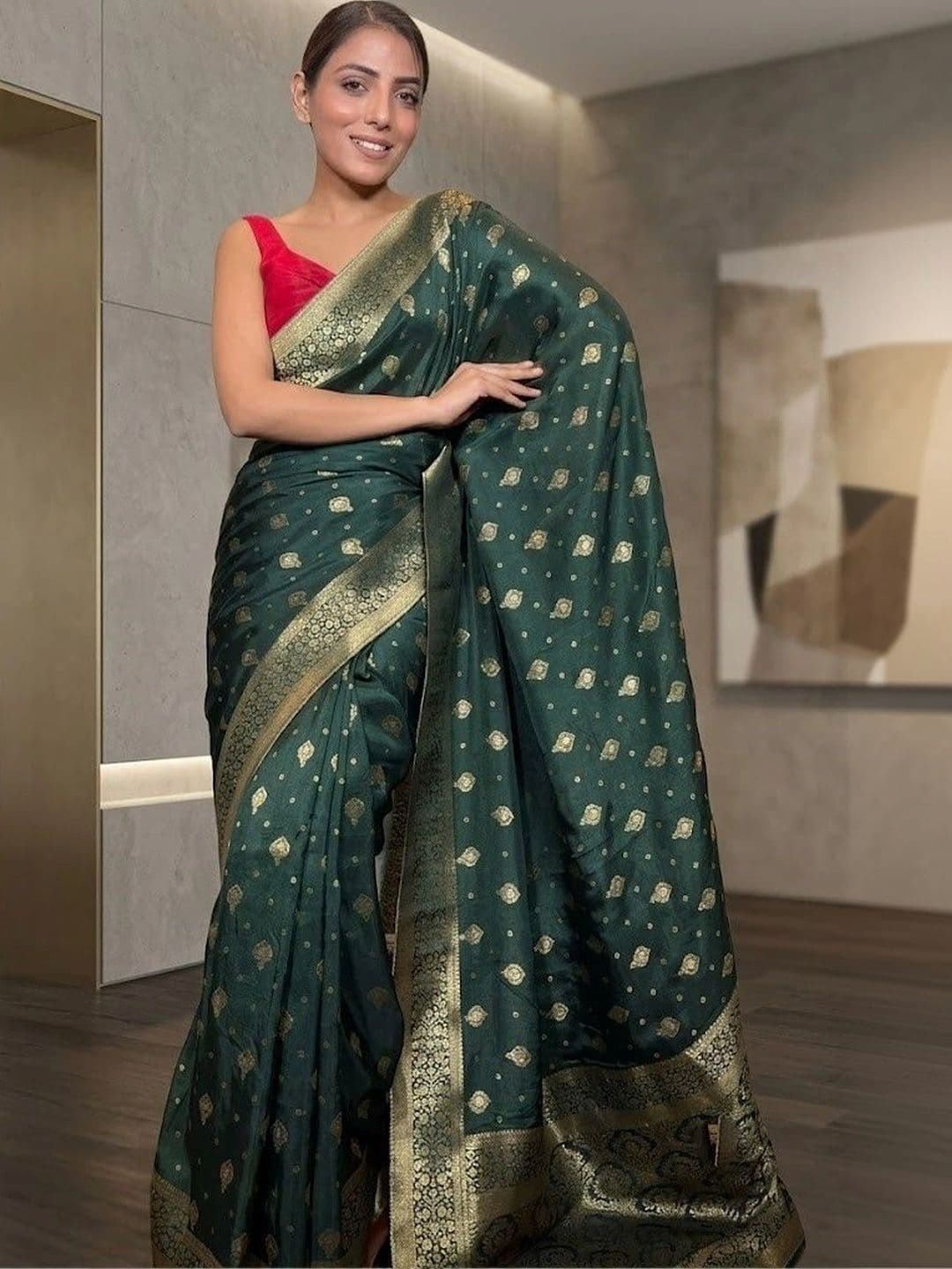 Okom Woven Design Zari Art Silk Banarasi Saree - view 1