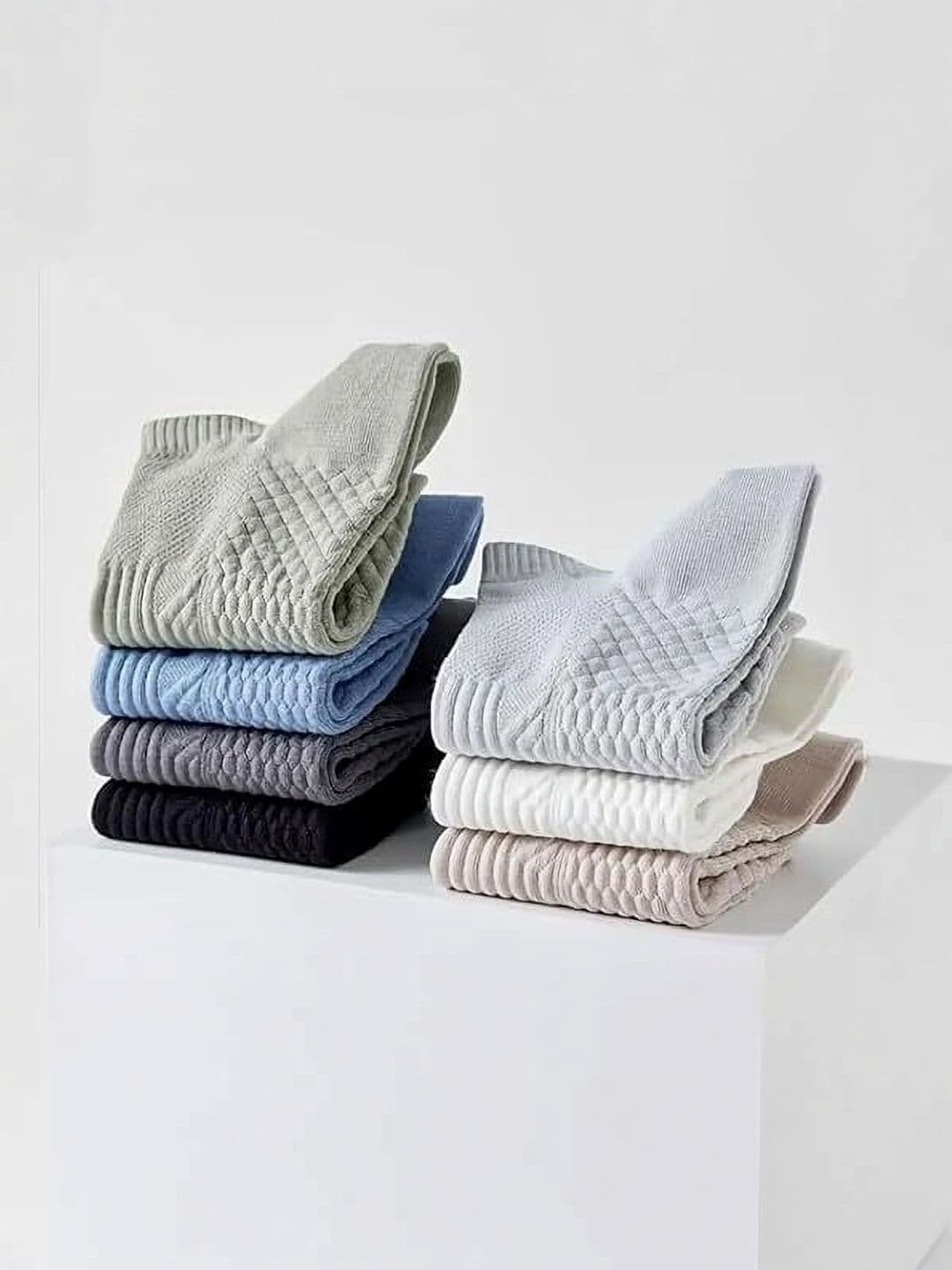 MERCEHIVE Men Pack of 7 Cotton Patterned Ankle Length Socks thumbnail 4
