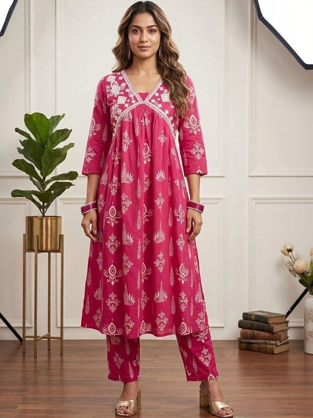 ISHWAR Cotton Printed Tunic with Trousers thumbnail 5