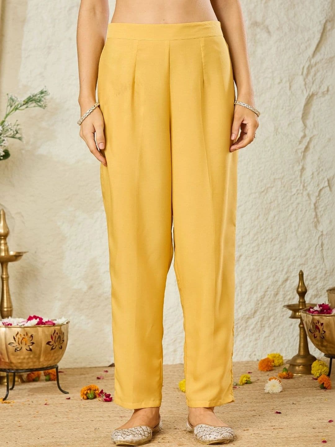 MOKOSH Women Ethnic Motifs Embroidered Empire Sequinned Pure Silk Kurta with Trousers & With Dupatta thumbnail 2