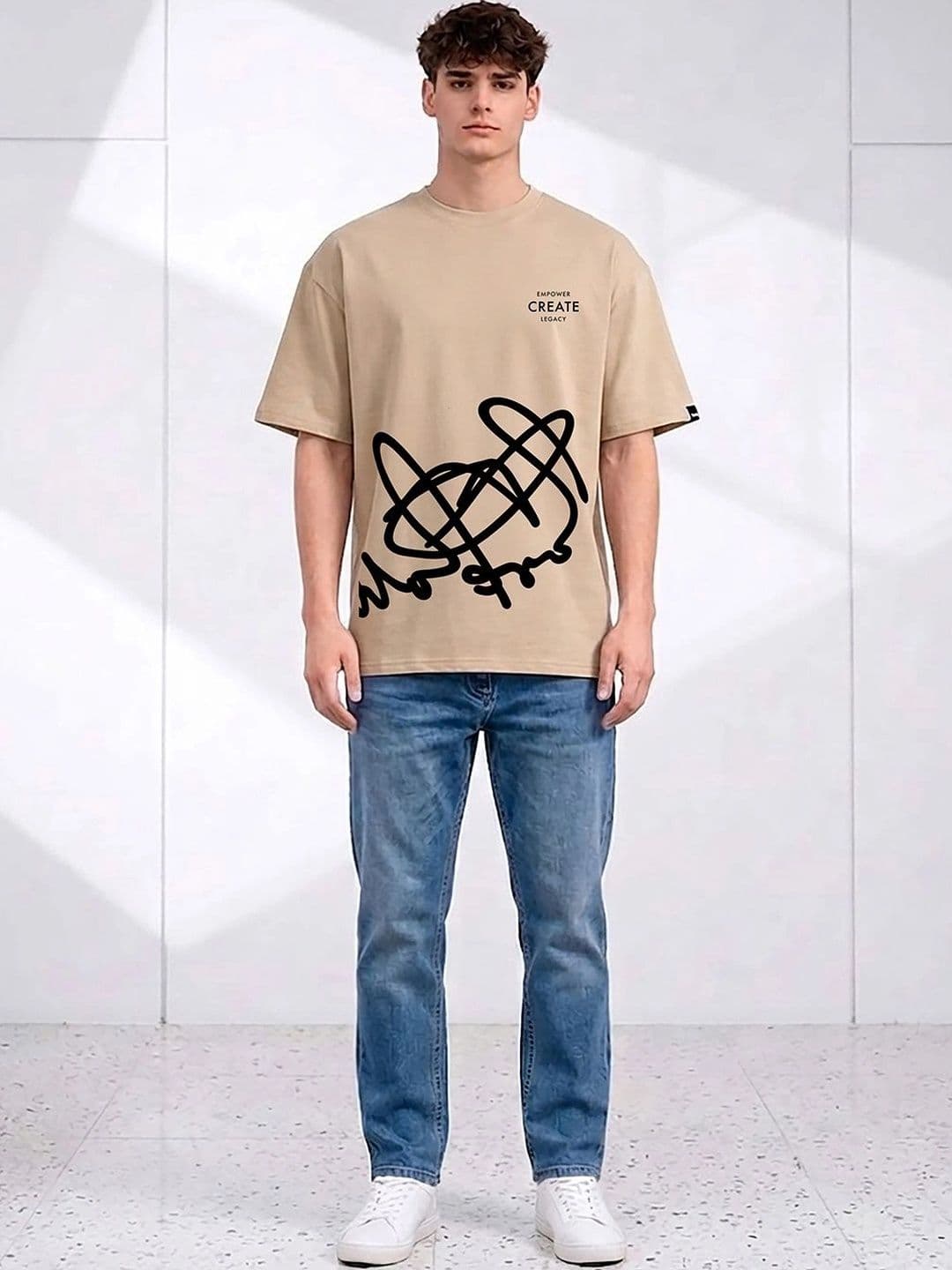 Mast & Harbour Men Typography Printed T-shirt thumbnail 2