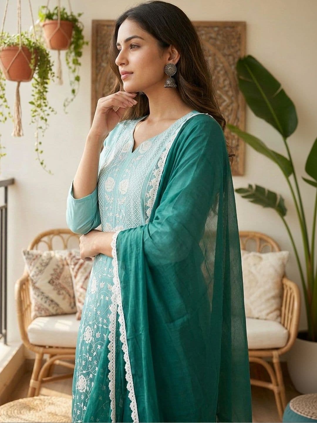 Anouk Women Ethnic Motifs Embroidered Regular Thread Work Pure thumbnail 6