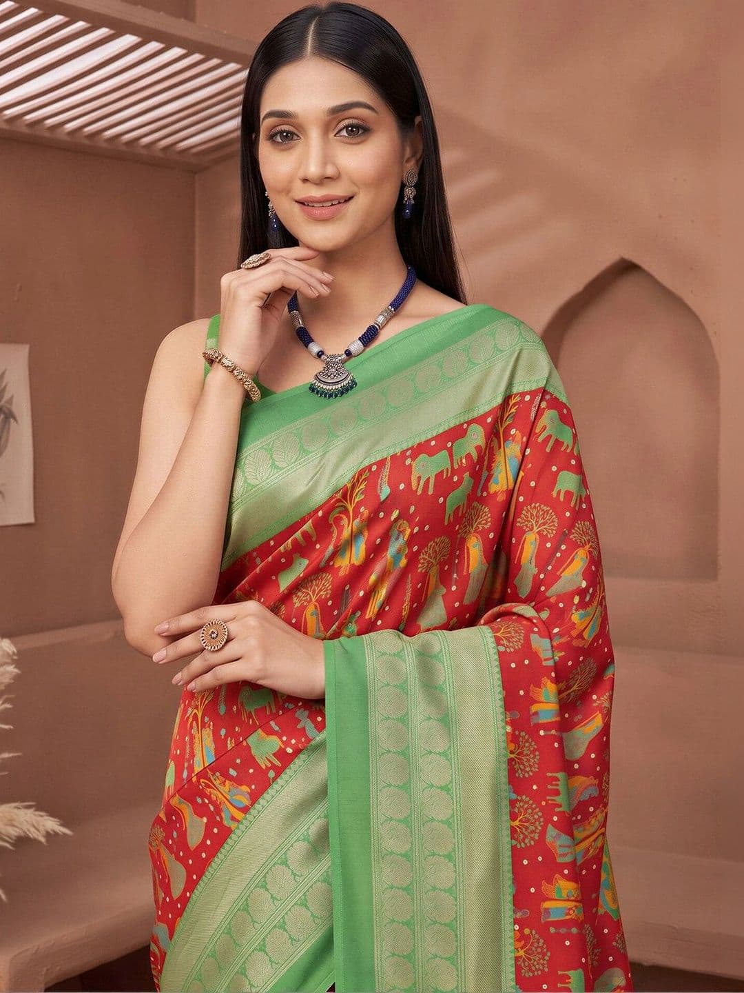 Anouk Woven Design Zari Designer Saree thumbnail 3