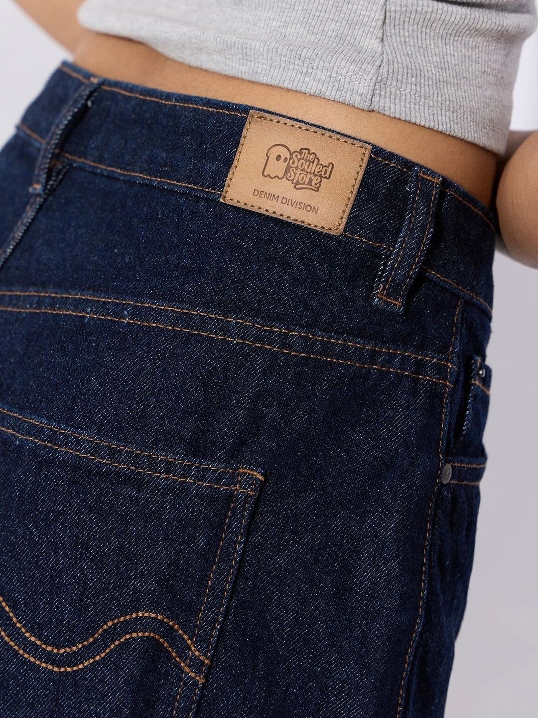 The Souled Store Women Wide Leg Mid-Rise Light Fade Jeans thumbnail 5