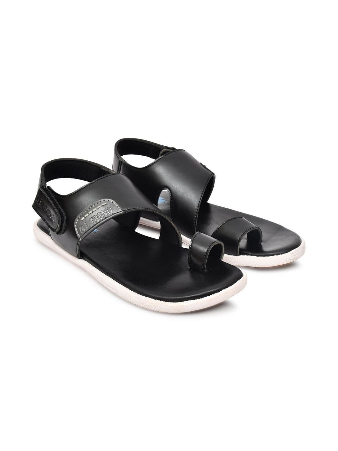 G L Trend Men's Black Casual Comfort Open Toe Slip-On Sandals thumbnail 6