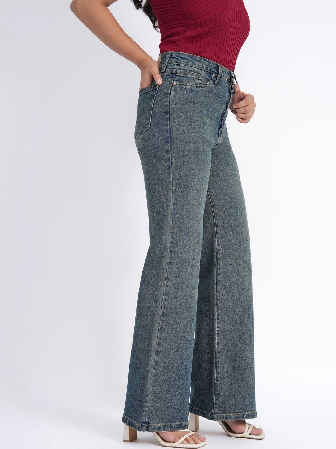 Defrost Jeans Women Wide Leg High-Rise Stretchable Jeans thumbnail 2