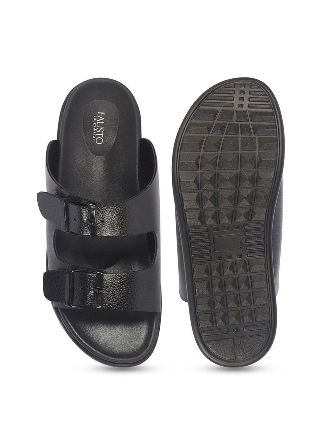 FAUSTO Men Comfort Open Toe Multi Adjustable Strap Slip On Sandals thumbnail 3