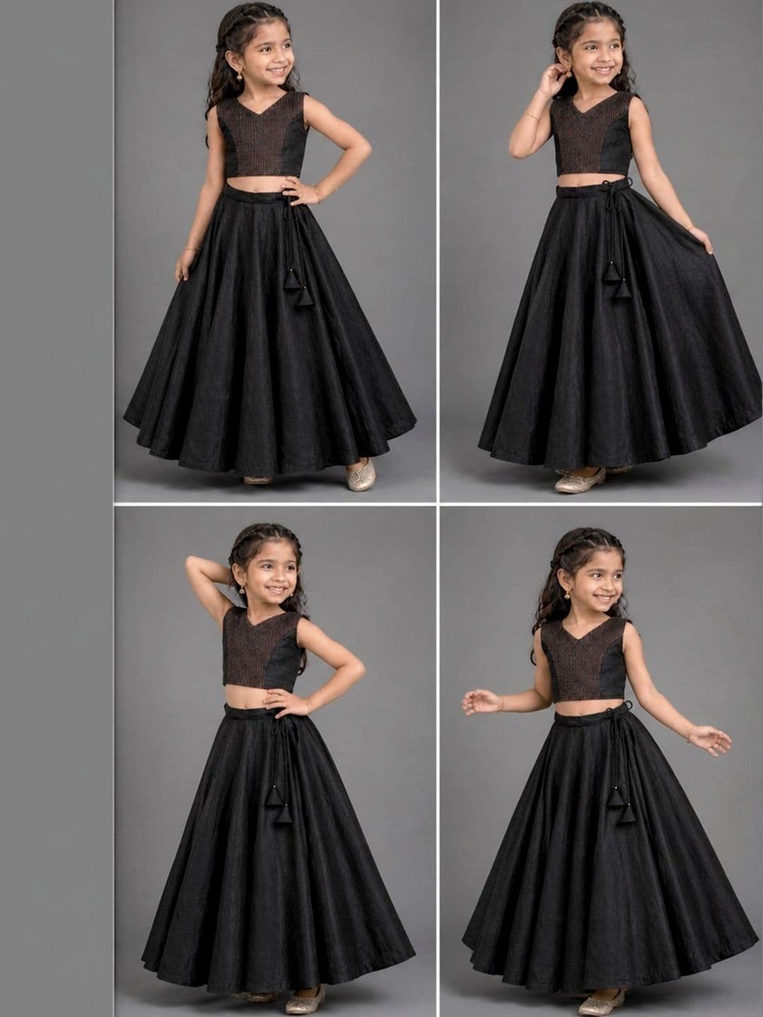 Charan Kanya Girls Embellished Sequinned Ready to Wear Lehenga & thumbnail 2