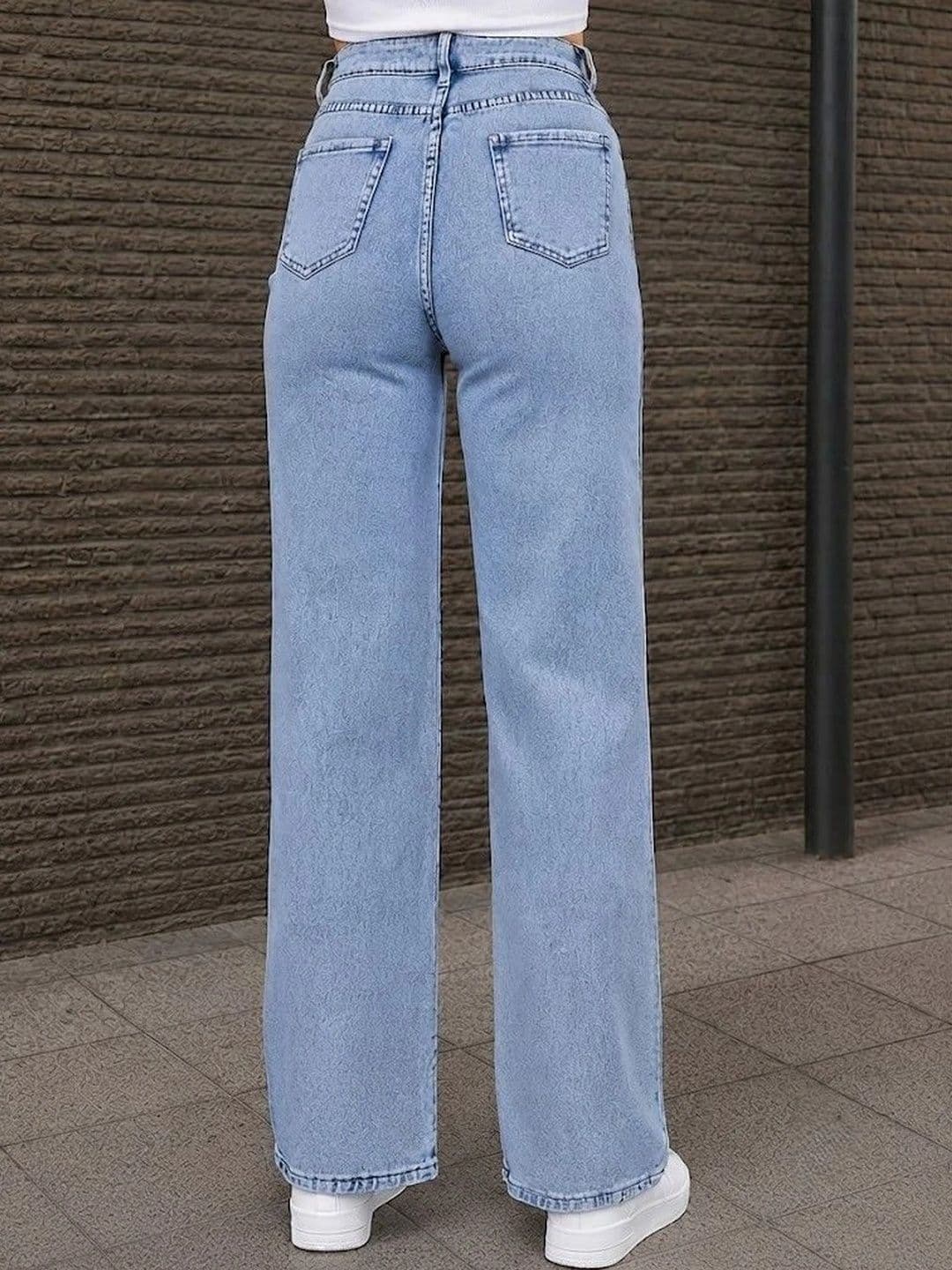 The Roadster Lifestyle Co Women Pure Cotton No Fade Clean Look Straight Fit Jeans thumbnail 5