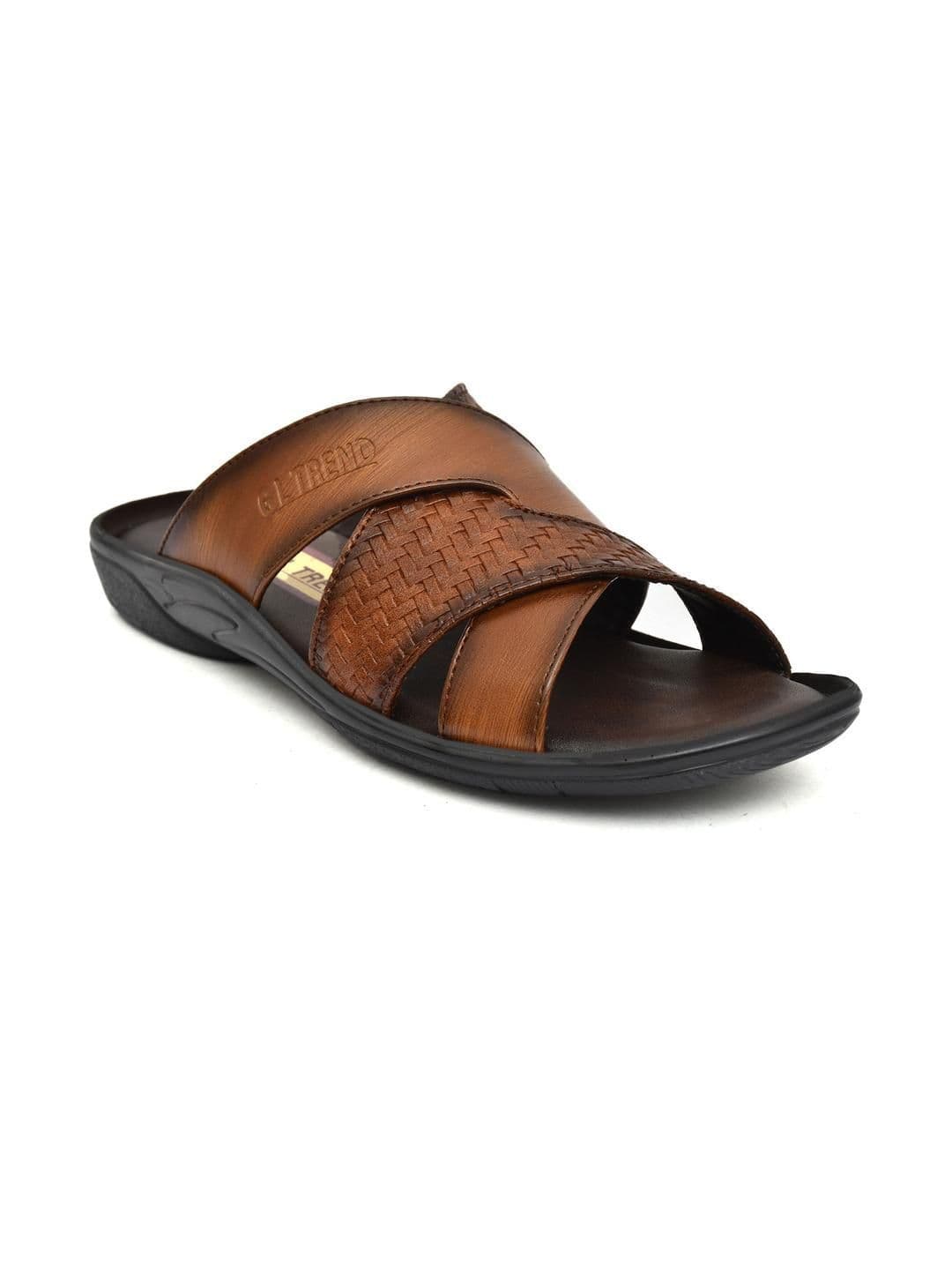 G L Trend Men Casual Stylish Comfortable Tan Slip-On Sandals thumbnail 6