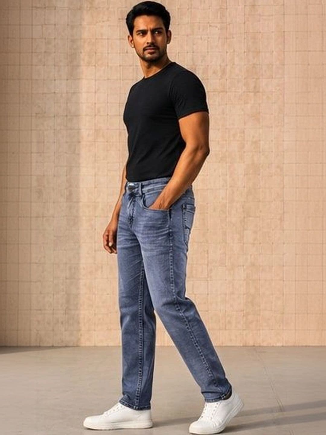 Global Jeans Men Regular Fit Mid-Rise Jeans thumbnail 3