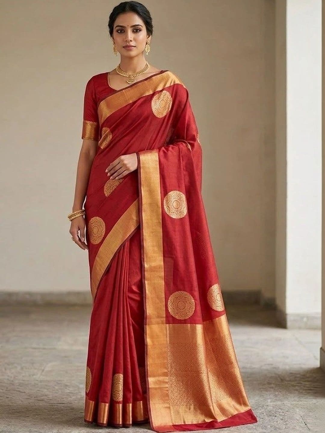 FASHIONIZO Woven Design Zari Art Silk Banarasi Saree - view 1