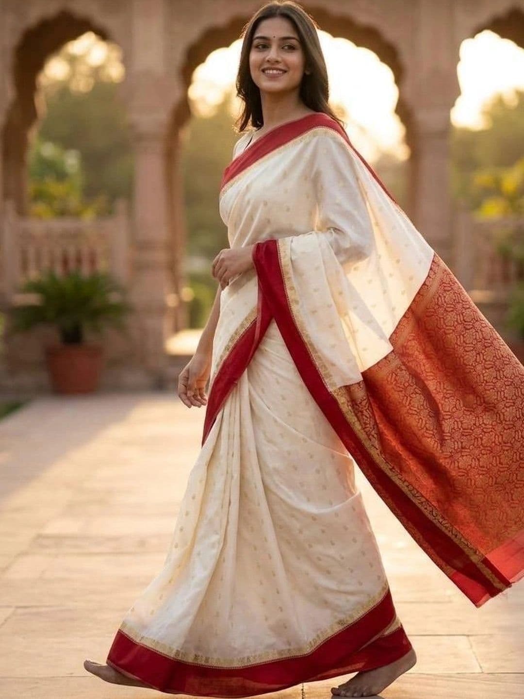 SILK HERITAGE Woven Design Zari Art Silk Saree thumbnail 2
