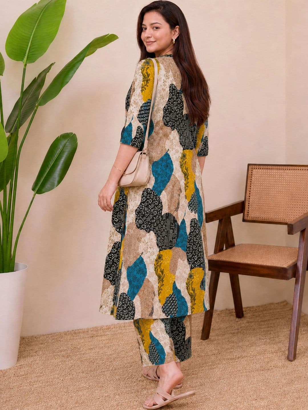 SZN Women Printed Regular Kurta with Trousers thumbnail 6
