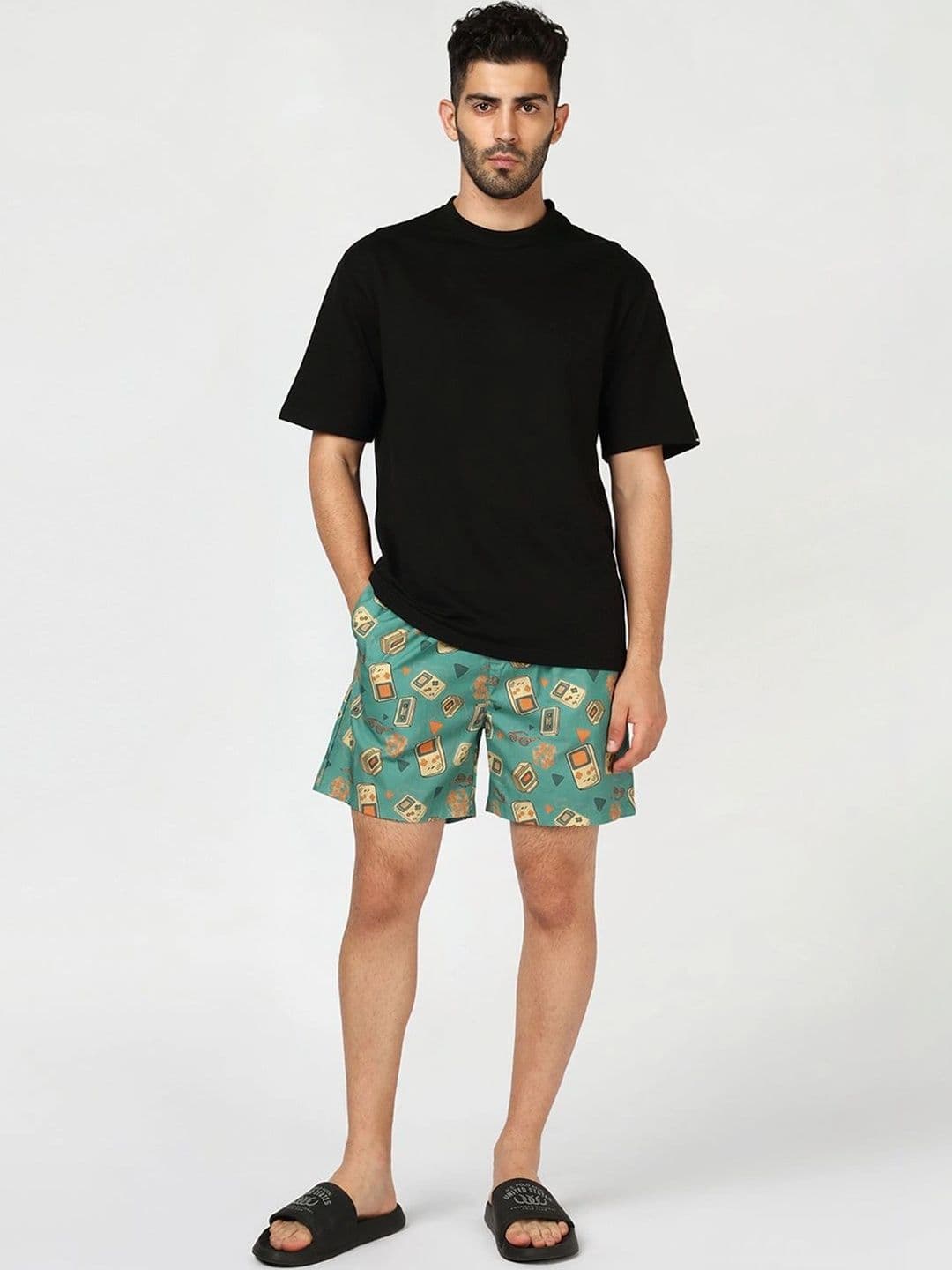 Bewakoof Men's Green All Over Printed Boxers thumbnail 9